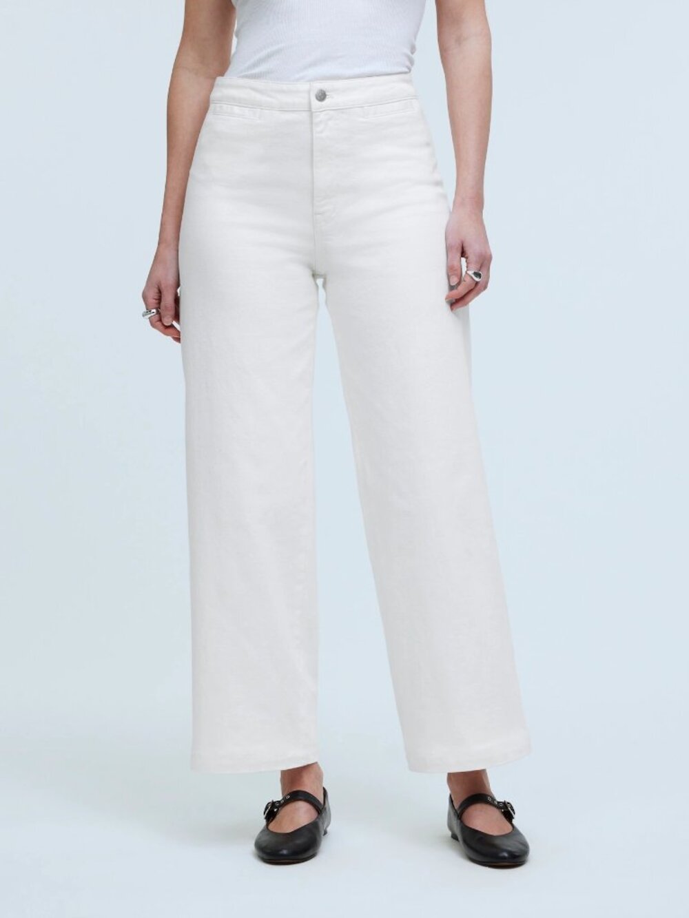 Madewell The Curvy Emmett Wide-Leg Jean in Tile White: Welt Pocket Edition